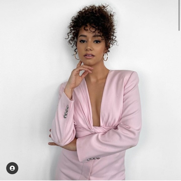 NWT ZARA Draped Blazer Dress M Blogger’s Favorite - Picture 2 of 14